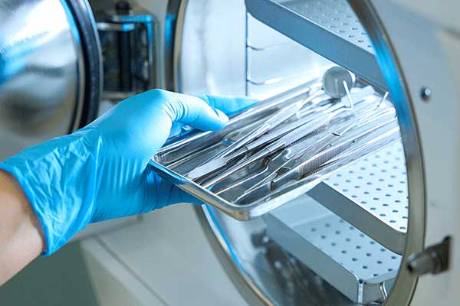 Surgical instruments made sterile by a technician