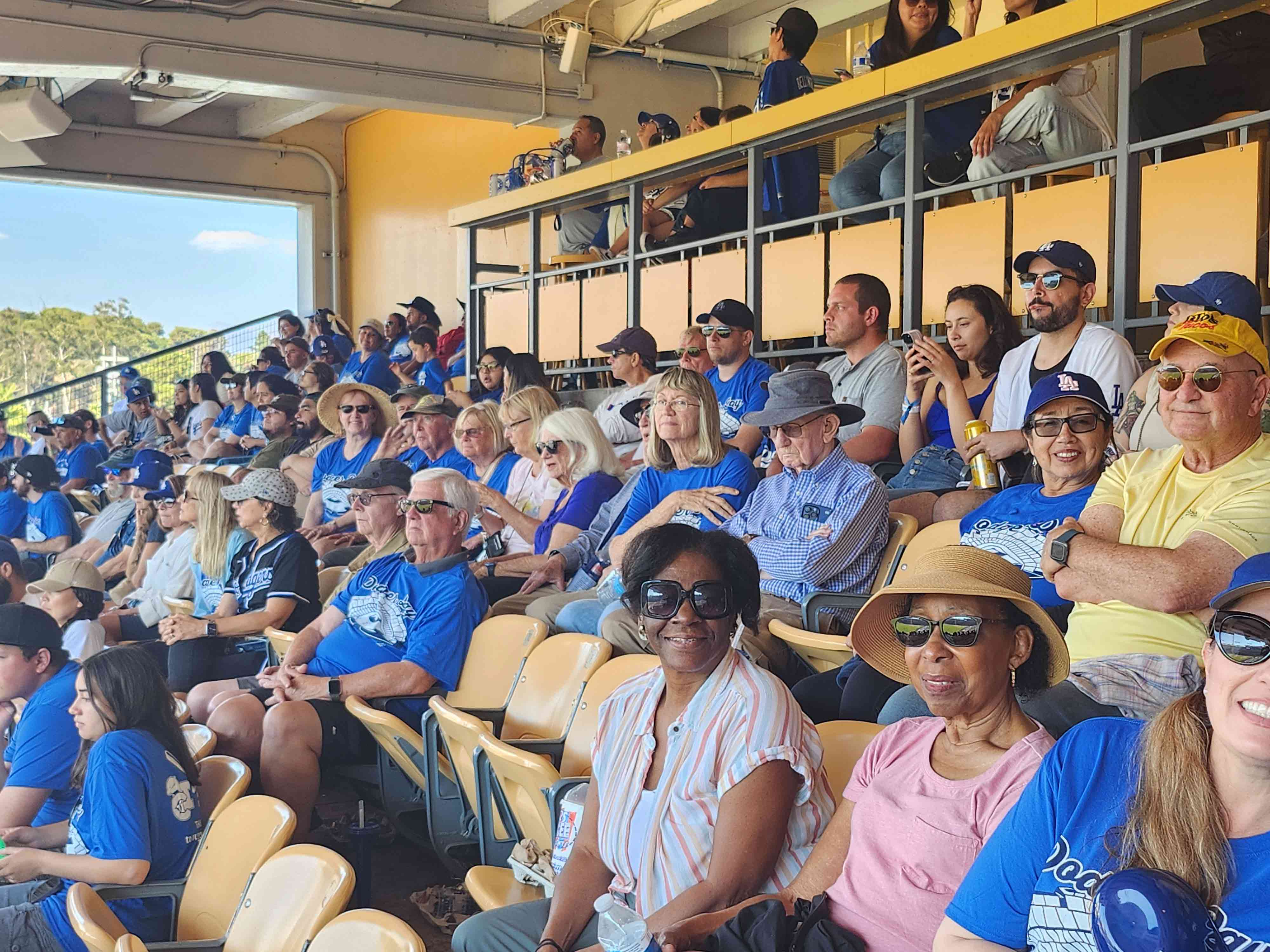 The picture of members in jersey wathcing the game