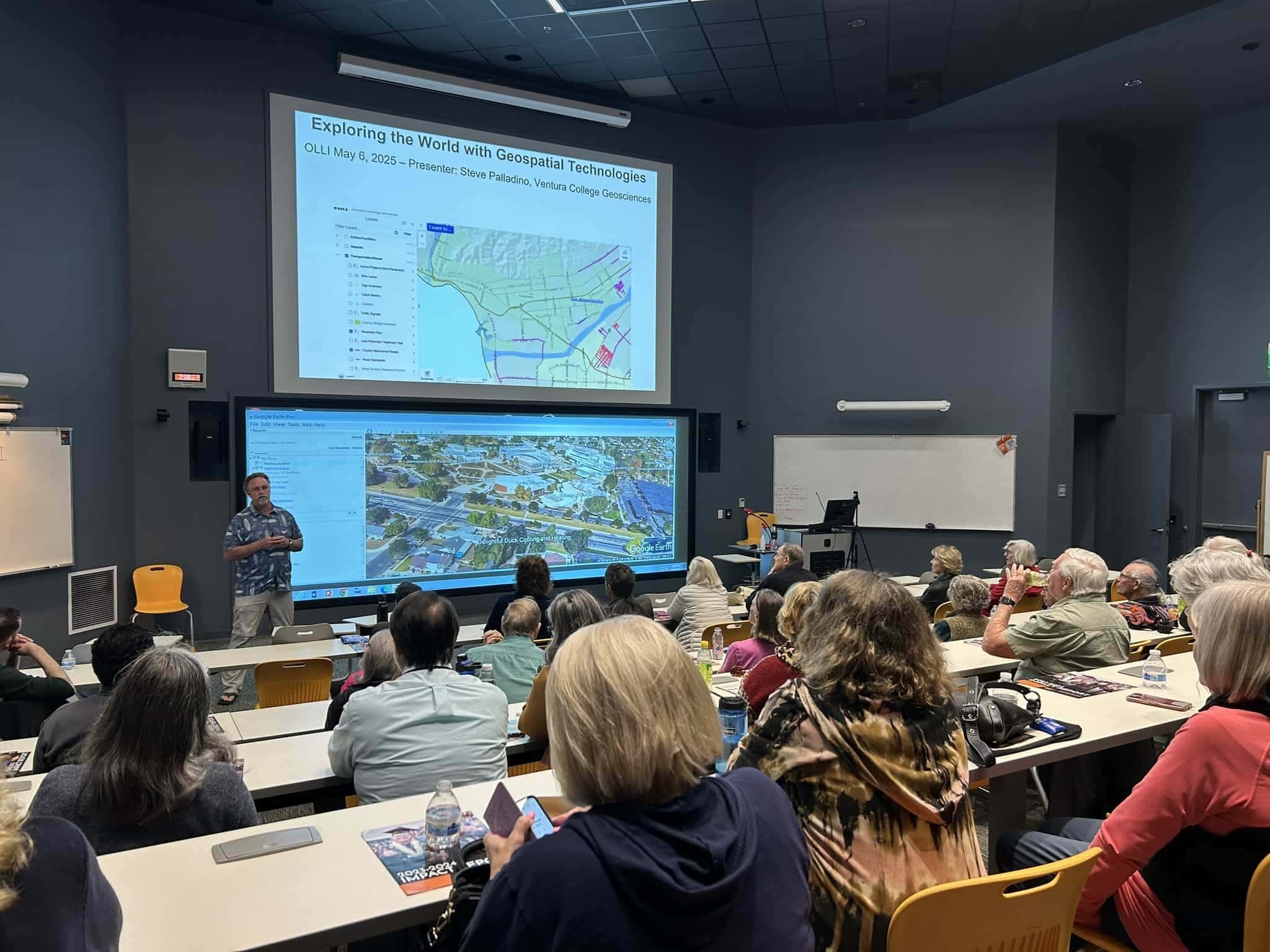 Faculty explaning the geo spatial images taken by the satellites