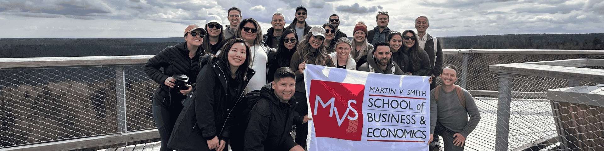 group of students and faculty on trip